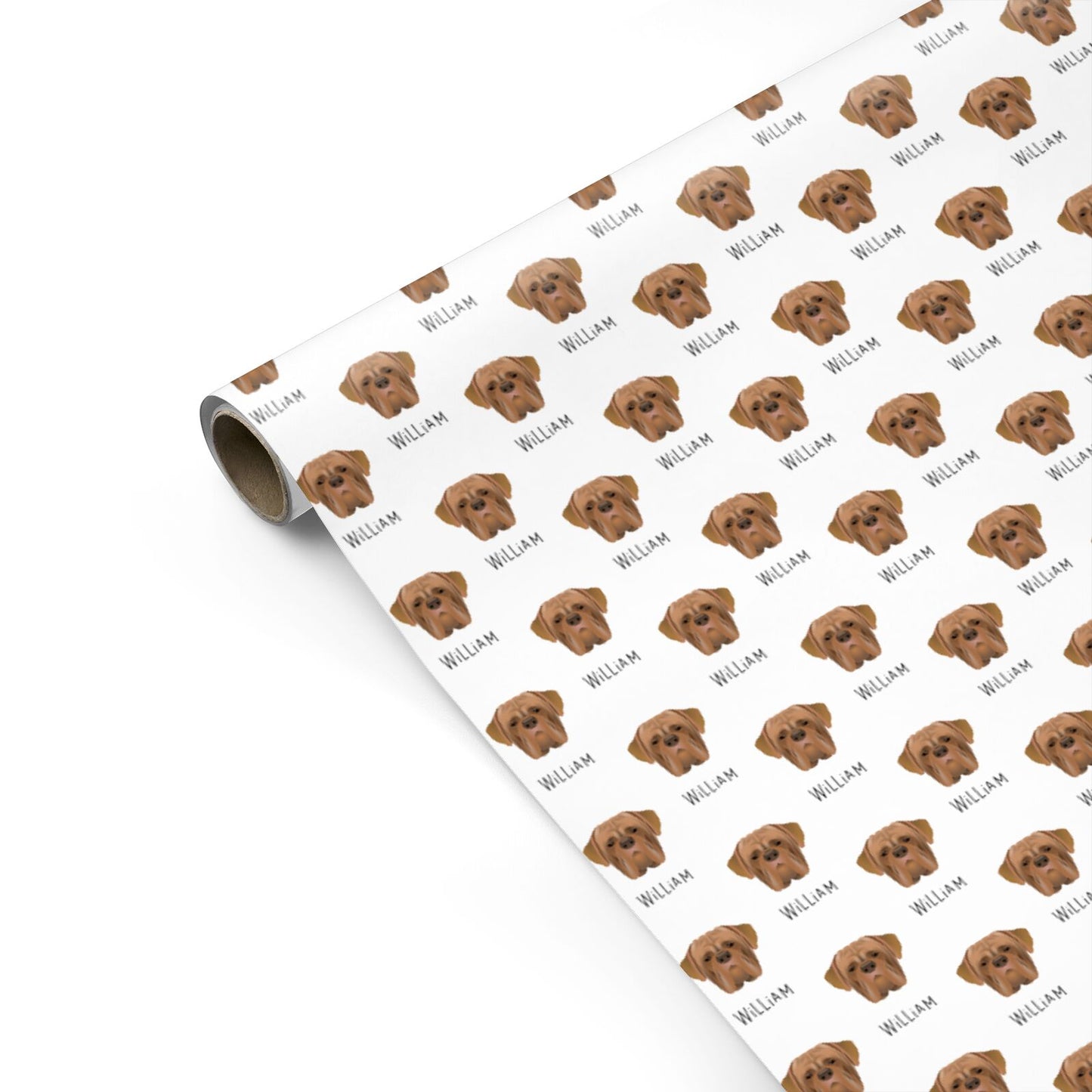 Dogue de Bordeaux Icon with Name Personalised Gift Wrap