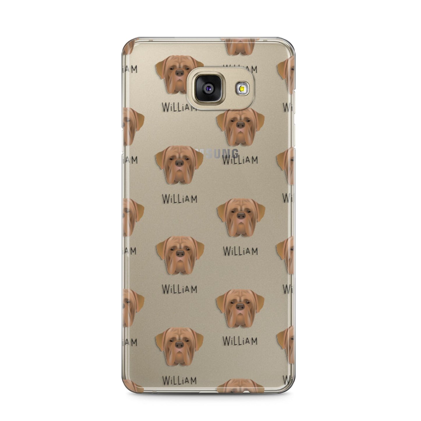 Dogue de Bordeaux Icon with Name Samsung Galaxy A5 2016 Case on gold phone