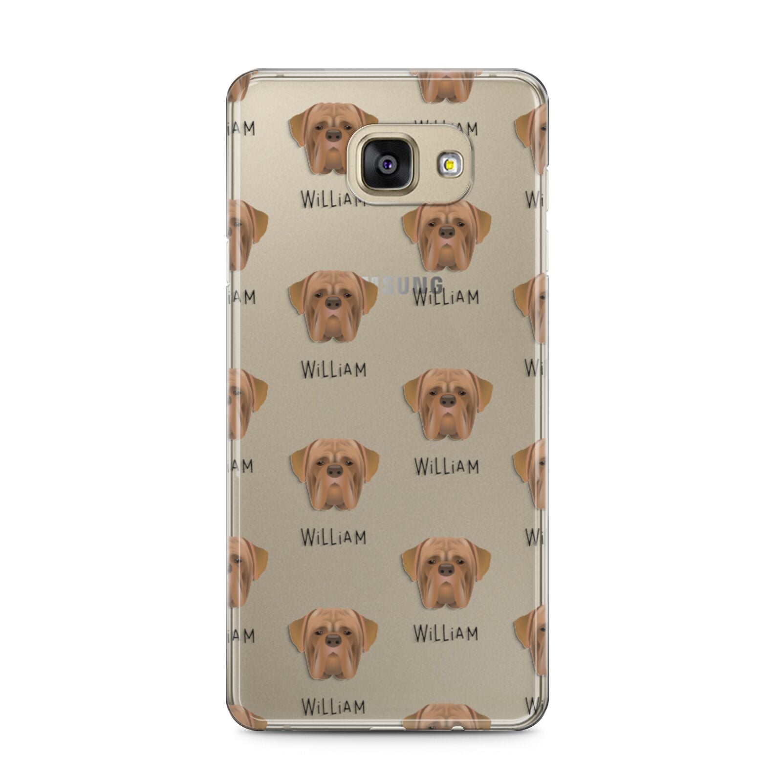 Dogue de Bordeaux Icon with Name Samsung Galaxy A5 2016 Case on gold phone