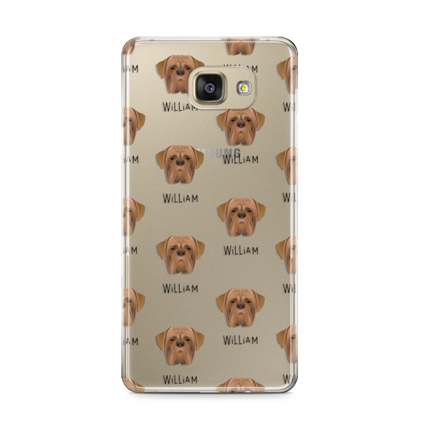 Dogue de Bordeaux Icon with Name Samsung Galaxy A9 2016 Case on gold phone