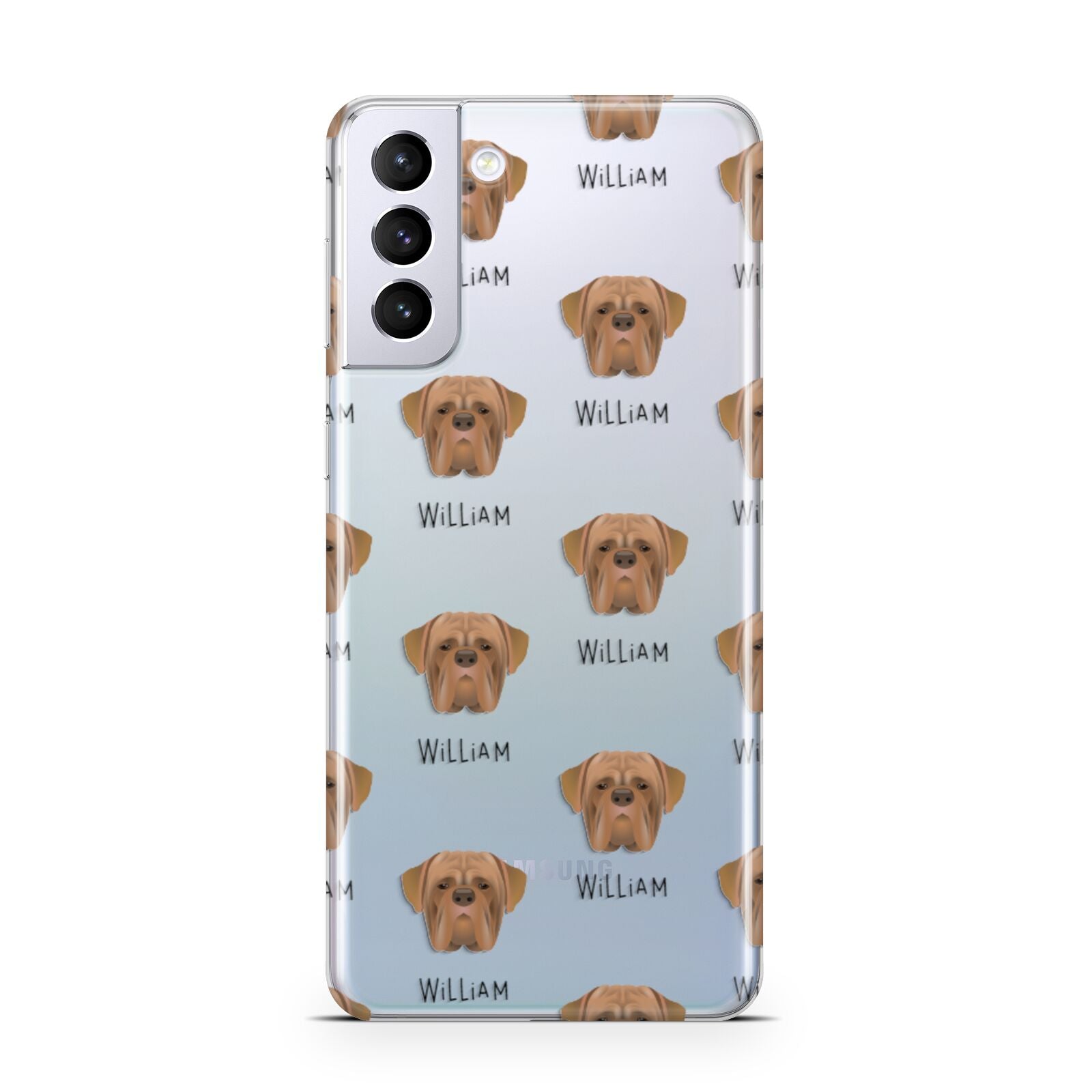 Dogue de Bordeaux Icon with Name Samsung S21 Plus Phone Case