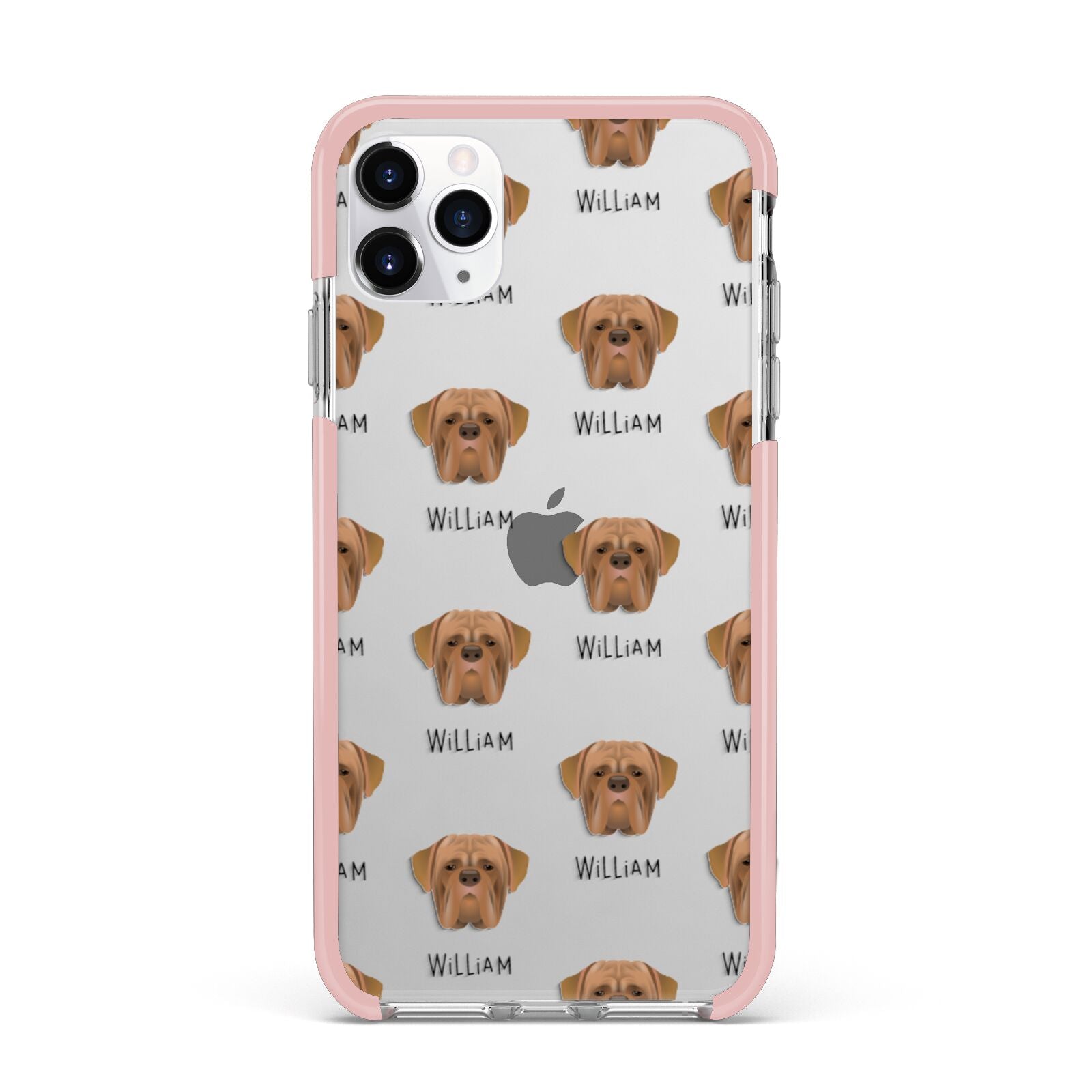 Dogue de Bordeaux Icon with Name iPhone 11 Pro Max Impact Pink Edge Case