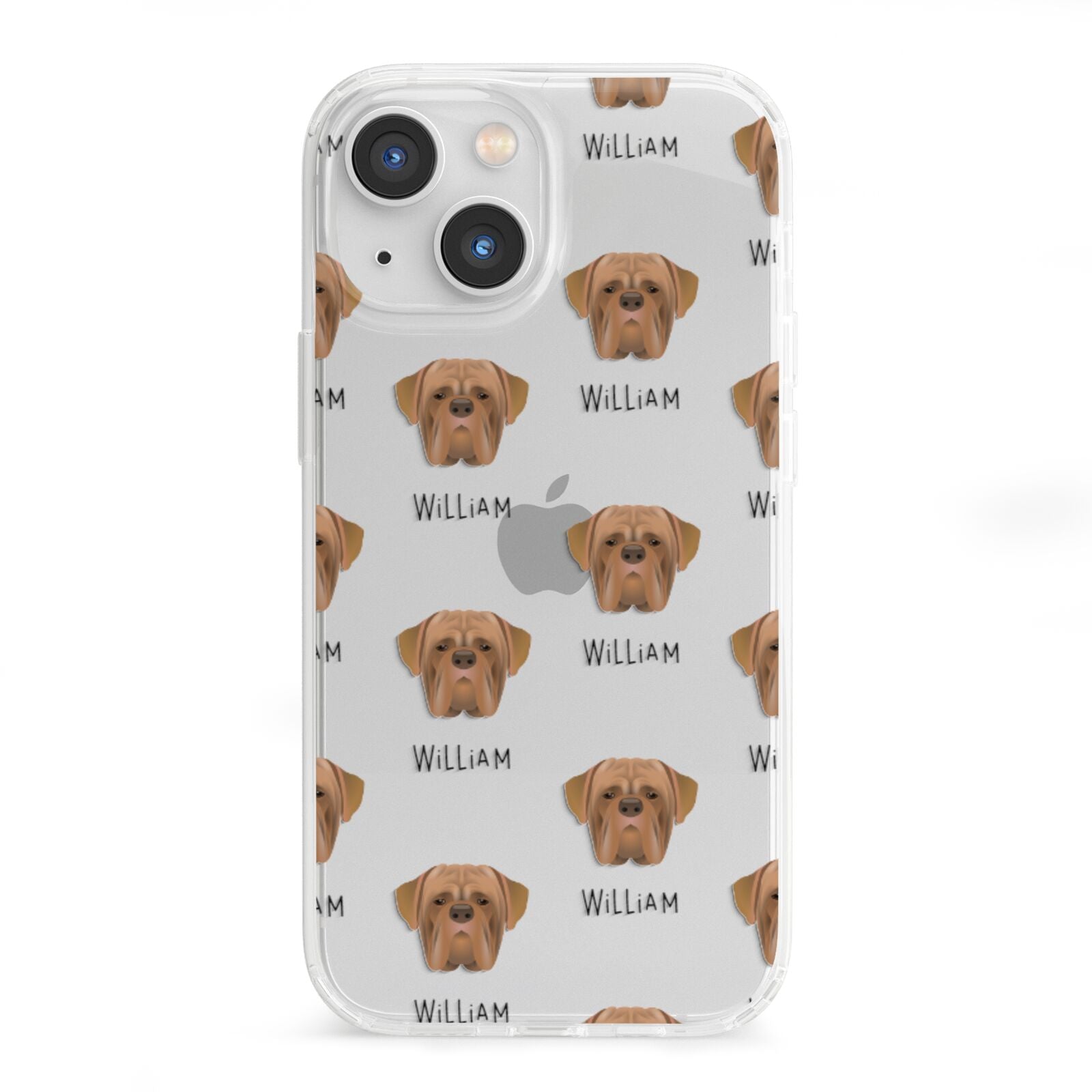 Dogue de Bordeaux Icon with Name iPhone 13 Mini Clear Bumper Case