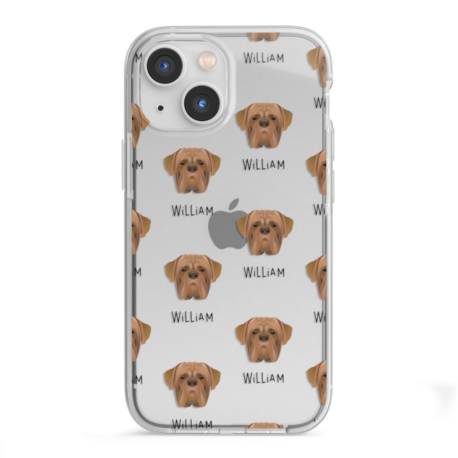 Dogue de Bordeaux Icon with Name iPhone 13 Mini TPU Impact Case with White Edges