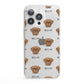 Dogue de Bordeaux Icon with Name iPhone 13 Pro Clear Bumper Case