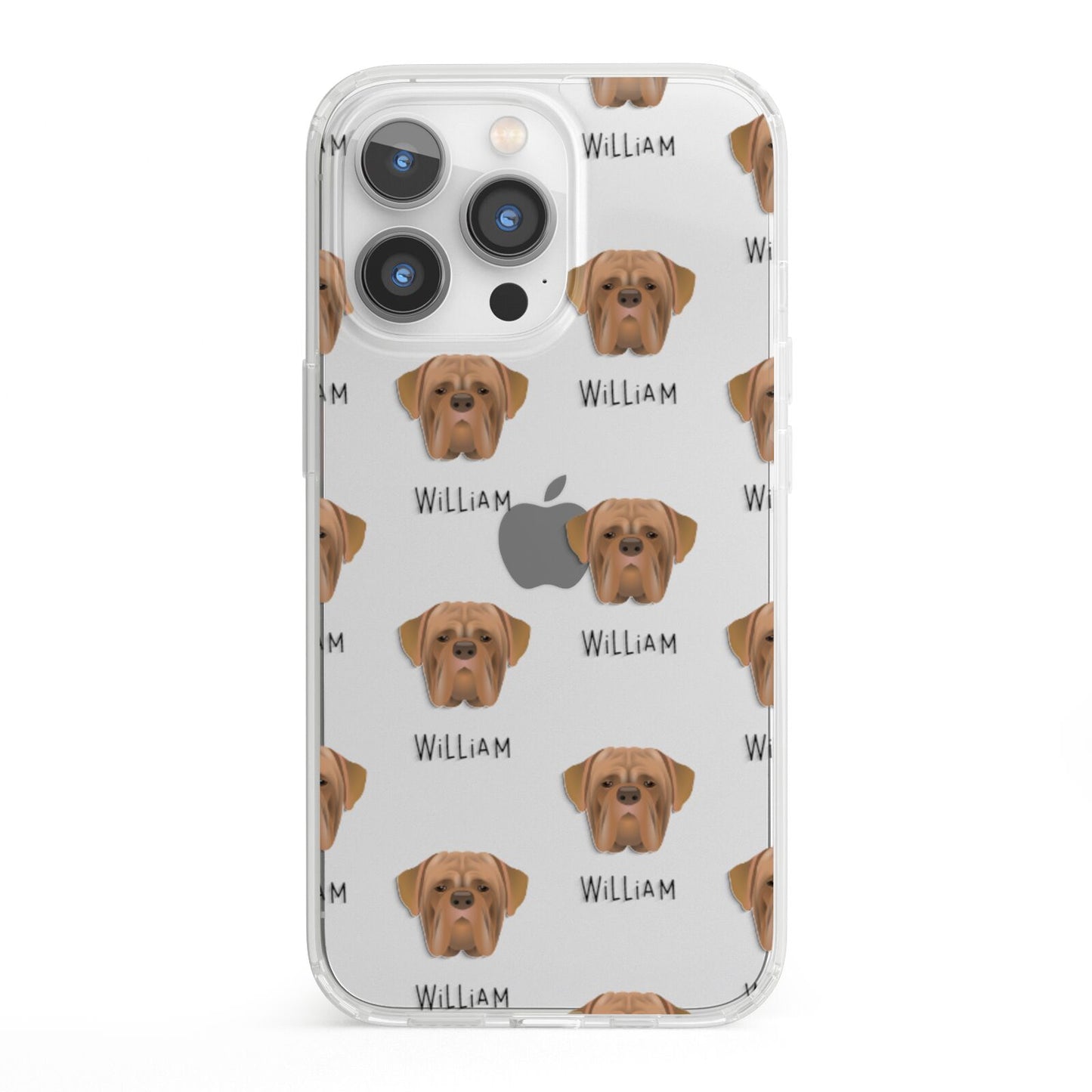Dogue de Bordeaux Icon with Name iPhone 13 Pro Clear Bumper Case