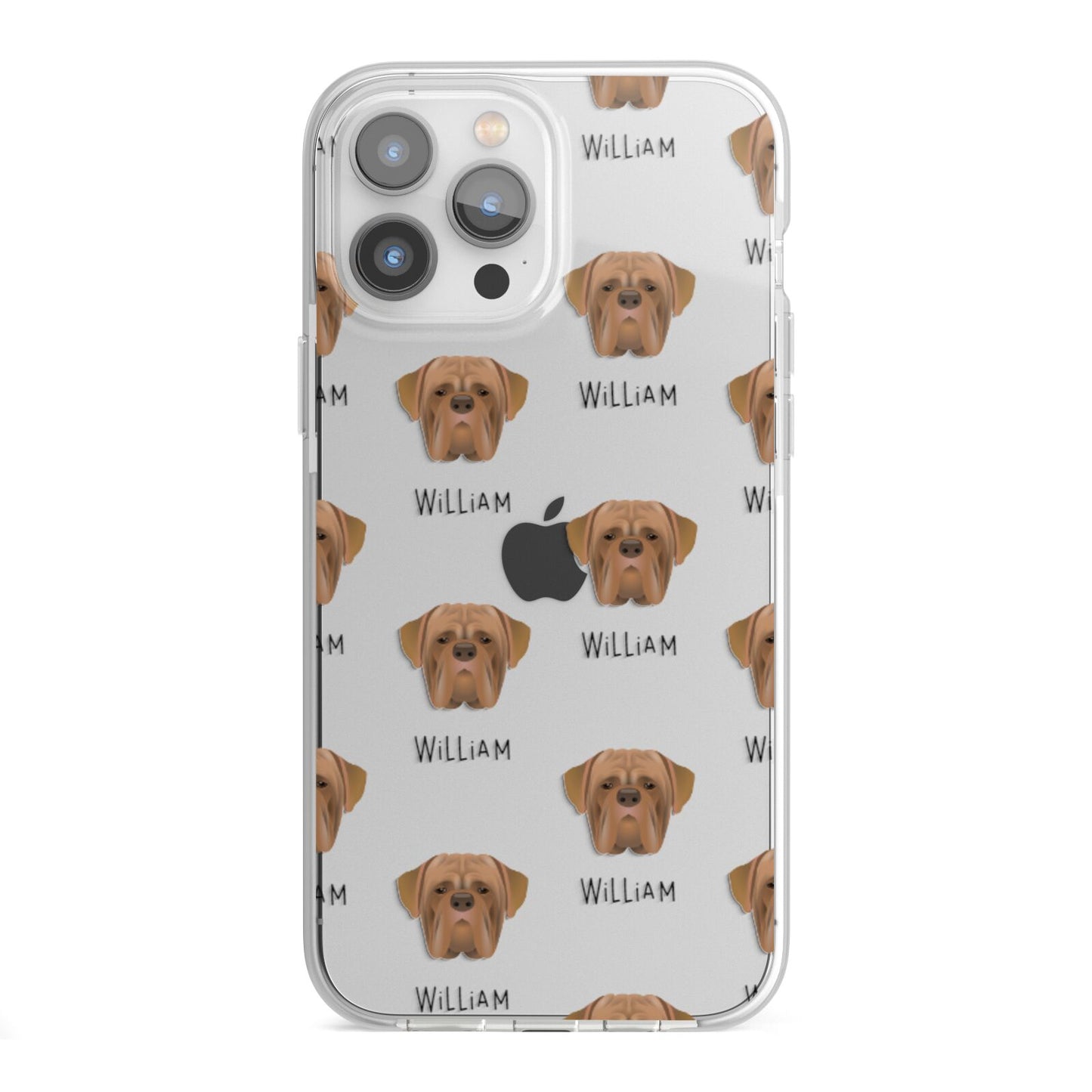 Dogue de Bordeaux Icon with Name iPhone 13 Pro Max TPU Impact Case with White Edges