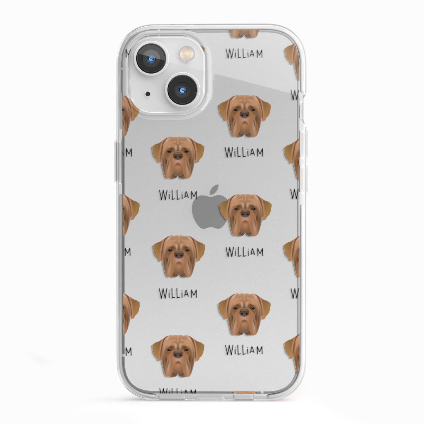 Dogue de Bordeaux Icon with Name iPhone 13 TPU Impact Case with White Edges