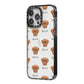 Dogue de Bordeaux Icon with Name iPhone 14 Pro Max Black Impact Case Side Angle on Silver phone