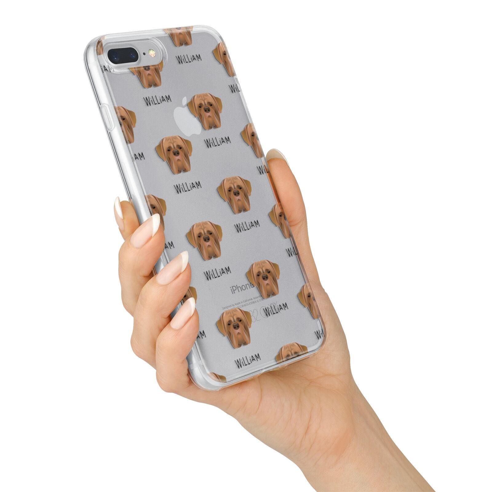 Dogue de Bordeaux Icon with Name iPhone 7 Plus Bumper Case on Silver iPhone Alternative Image