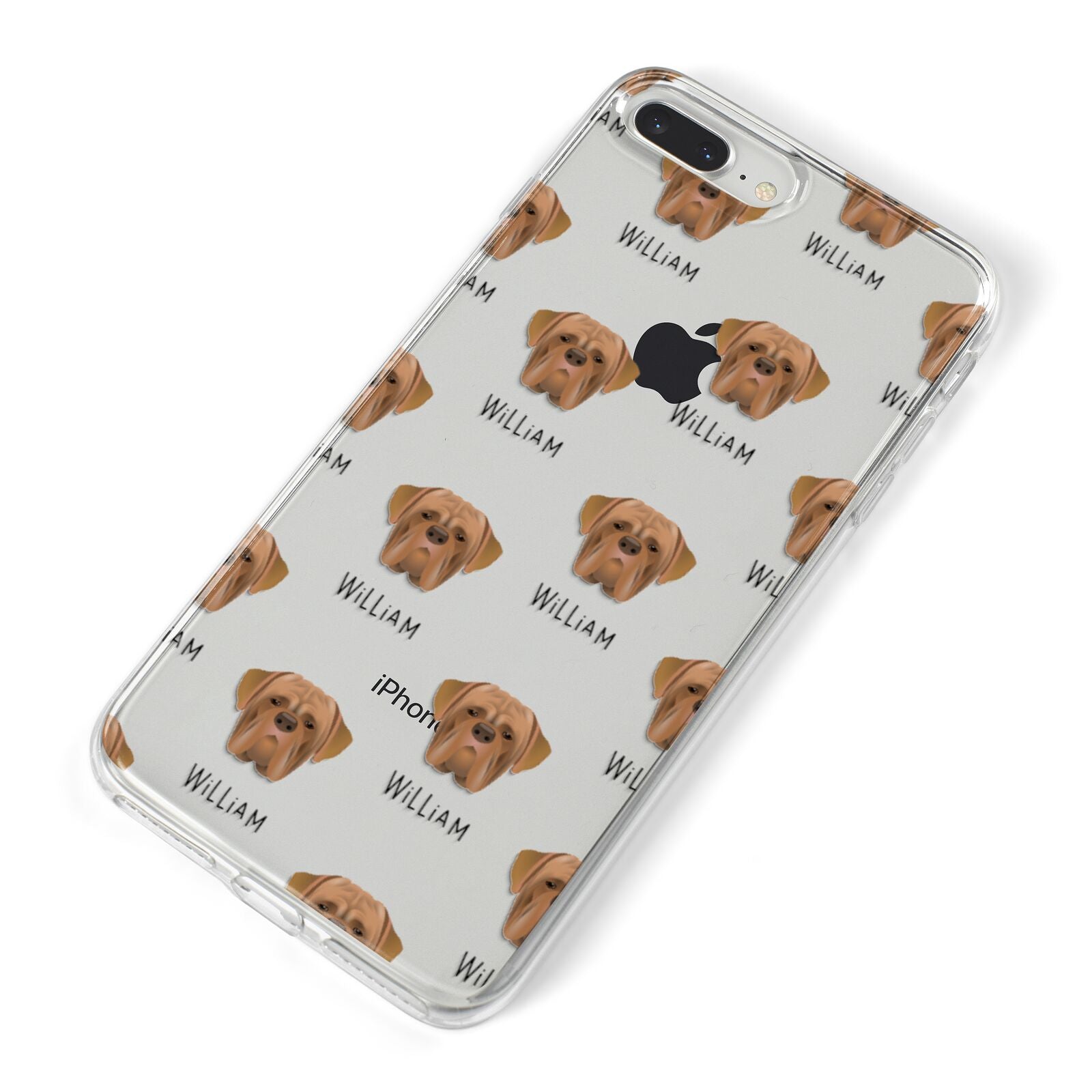 Dogue de Bordeaux Icon with Name iPhone 8 Plus Bumper Case on Silver iPhone Alternative Image