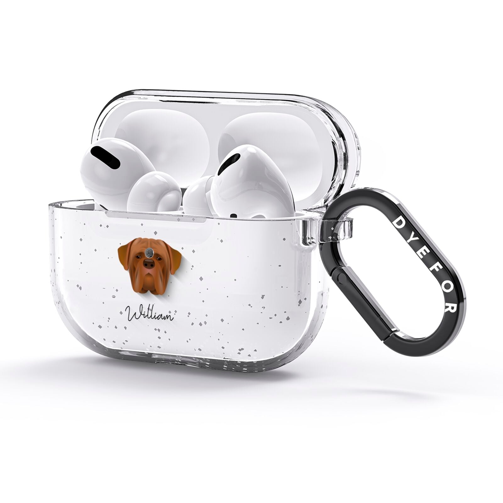 Dogue de Bordeaux Personalised AirPods Glitter Case 3rd Gen Side Image