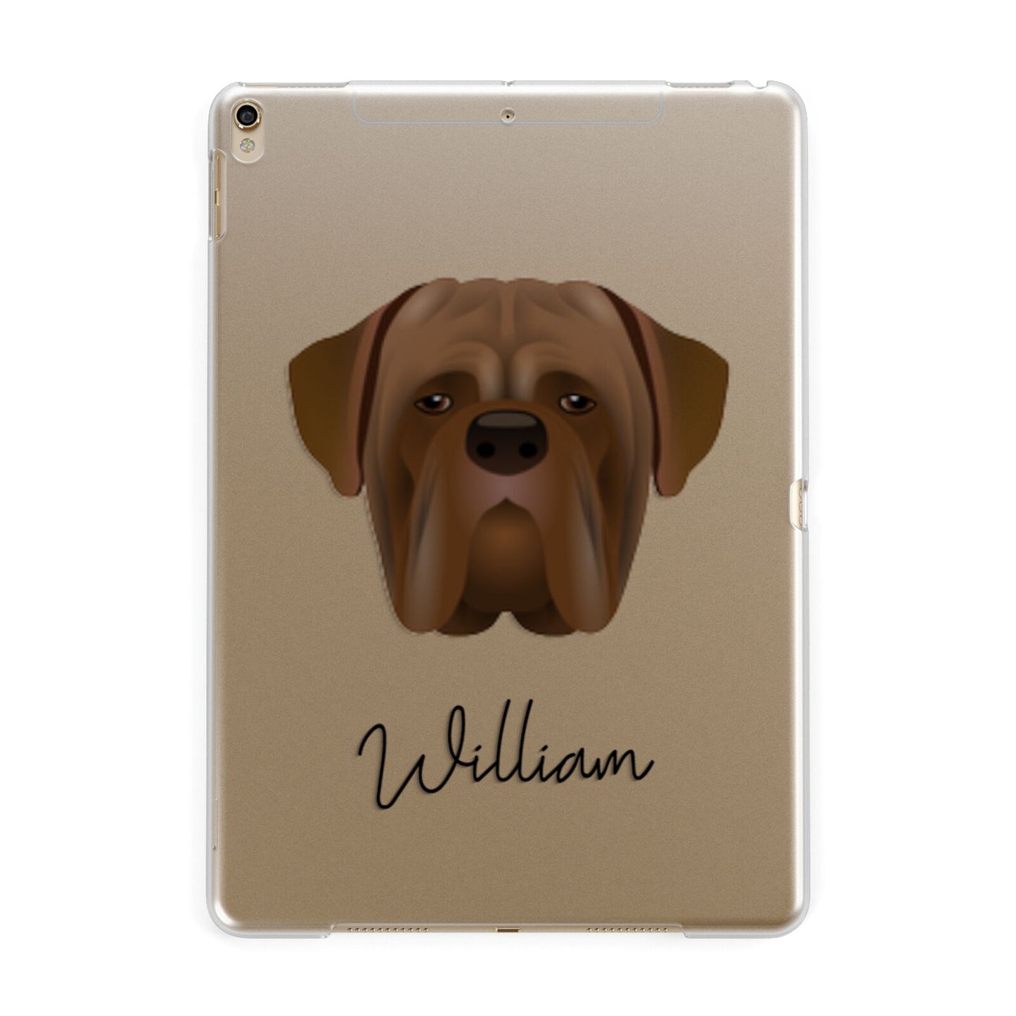 Dogue de Bordeaux Personalised Apple iPad Gold Case