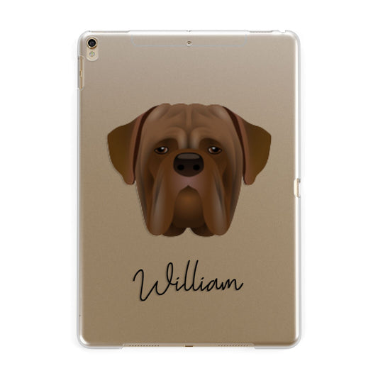 Dogue de Bordeaux Personalised Apple iPad Gold Case