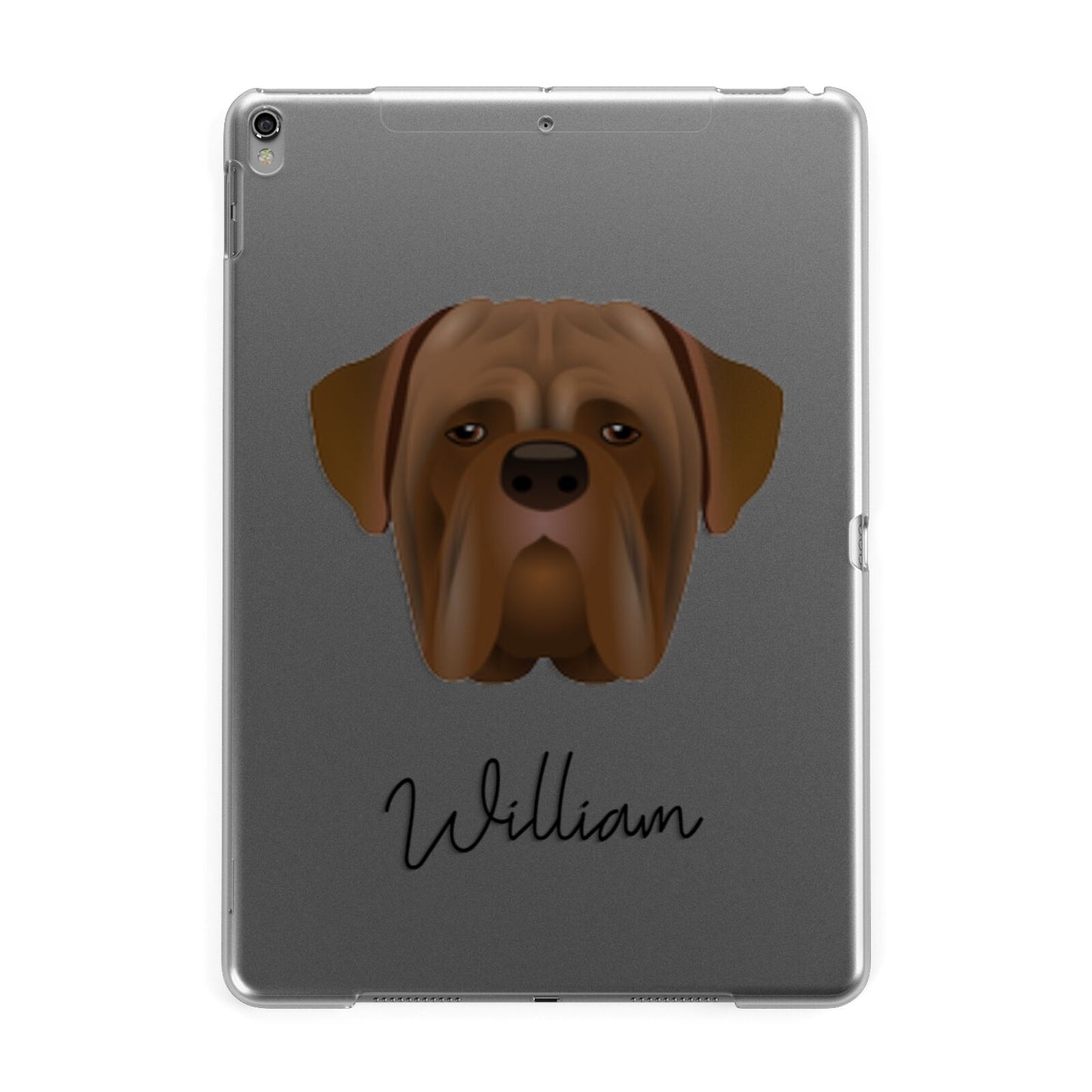 Dogue de Bordeaux Personalised Apple iPad Grey Case