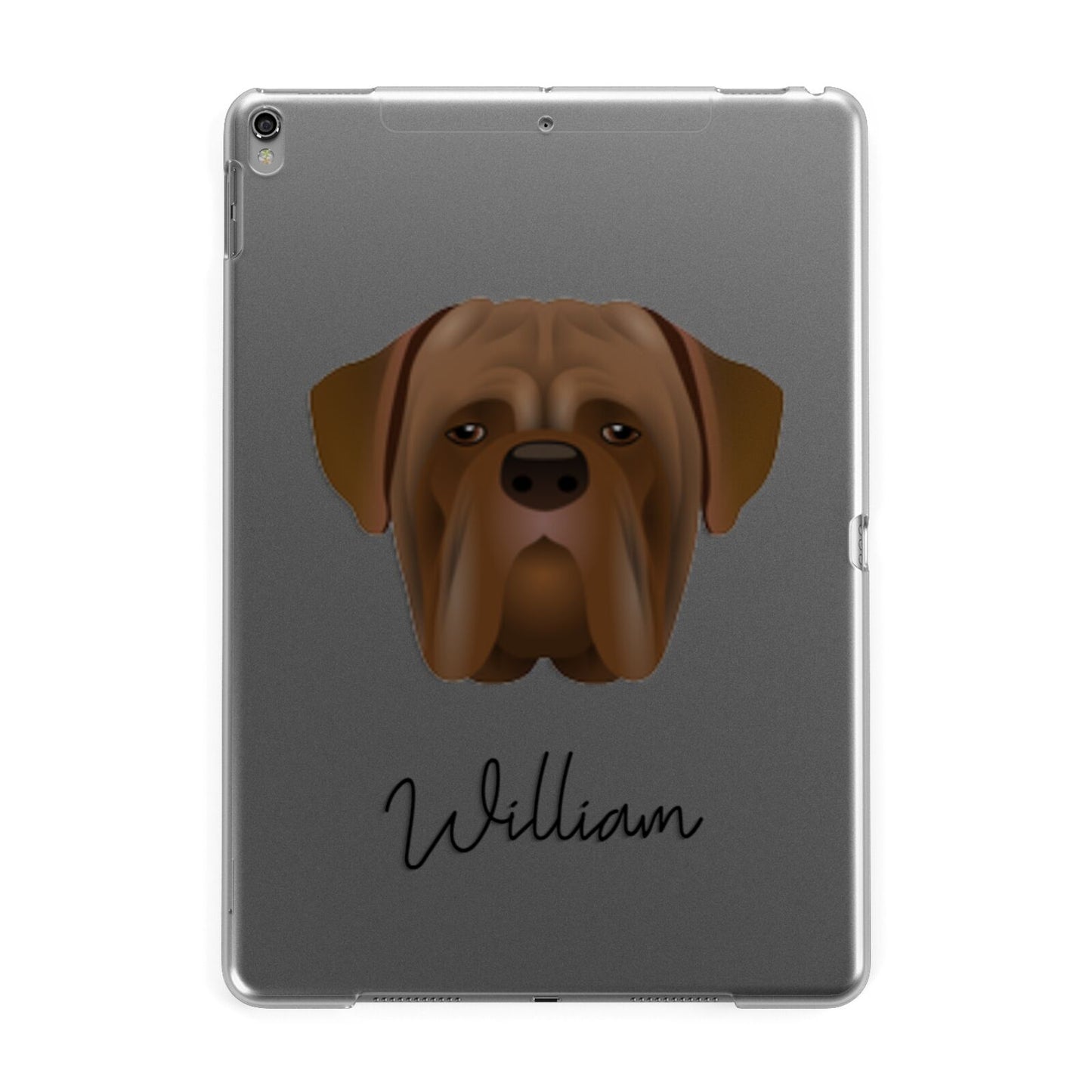 Dogue de Bordeaux Personalised Apple iPad Grey Case