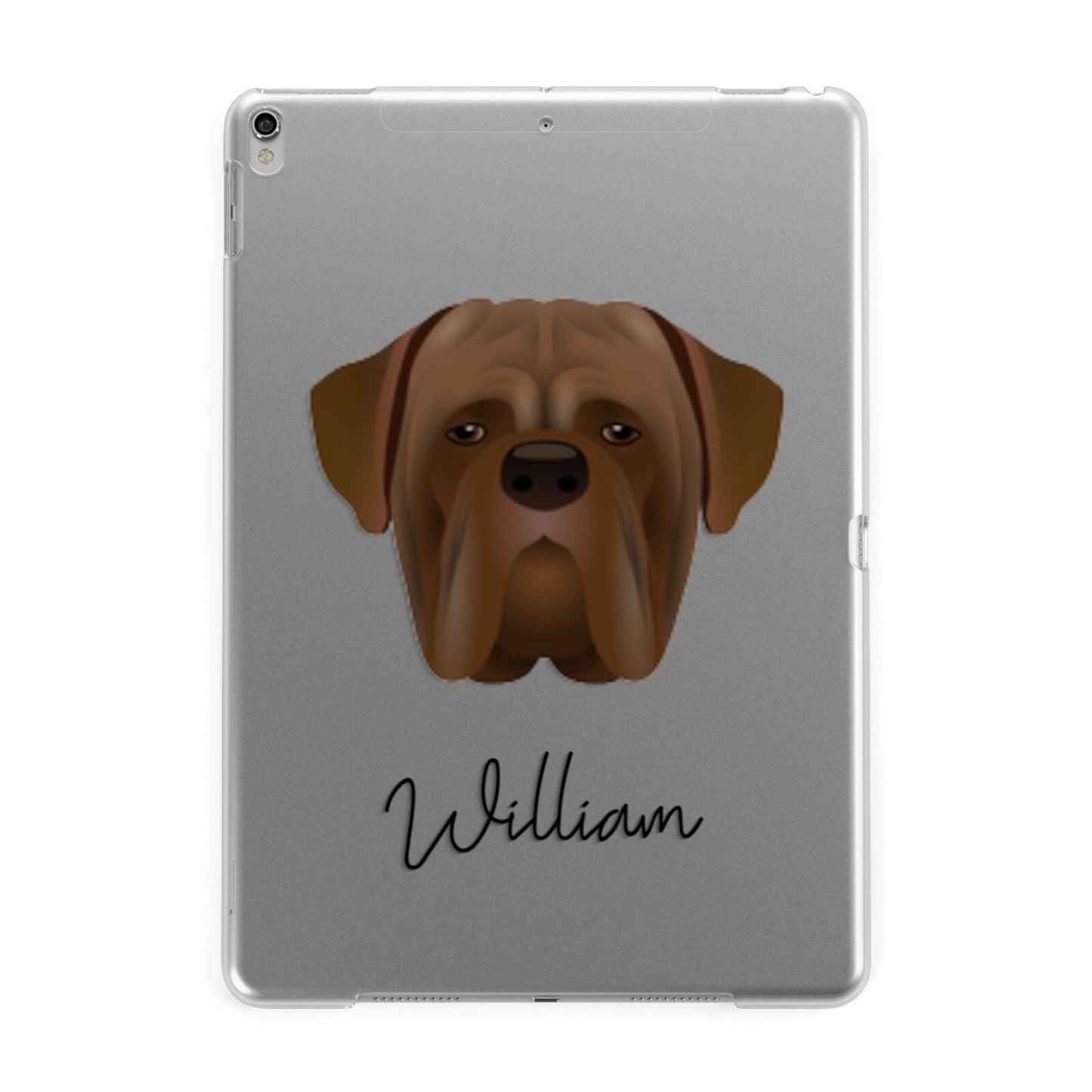 Dogue de Bordeaux Personalised Apple iPad Silver Case