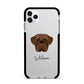 Dogue de Bordeaux Personalised Apple iPhone 11 Pro Max in Silver with Black Impact Case
