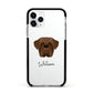 Dogue de Bordeaux Personalised Apple iPhone 11 Pro in Silver with Black Impact Case