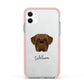 Dogue de Bordeaux Personalised Apple iPhone 11 in White with Pink Impact Case