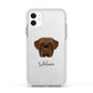 Dogue de Bordeaux Personalised Apple iPhone 11 in White with White Impact Case