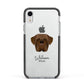 Dogue de Bordeaux Personalised Apple iPhone XR Impact Case Black Edge on Silver Phone