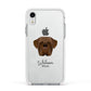 Dogue de Bordeaux Personalised Apple iPhone XR Impact Case White Edge on Silver Phone