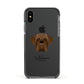 Dogue de Bordeaux Personalised Apple iPhone Xs Impact Case Black Edge on Black Phone