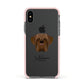 Dogue de Bordeaux Personalised Apple iPhone Xs Impact Case Pink Edge on Black Phone