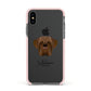 Dogue de Bordeaux Personalised Apple iPhone Xs Impact Case Pink Edge on Black Phone