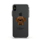 Dogue de Bordeaux Personalised Apple iPhone Xs Impact Case White Edge on Black Phone