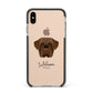 Dogue de Bordeaux Personalised Apple iPhone Xs Max Impact Case Black Edge on Gold Phone