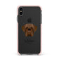 Dogue de Bordeaux Personalised Apple iPhone Xs Max Impact Case Pink Edge on Black Phone