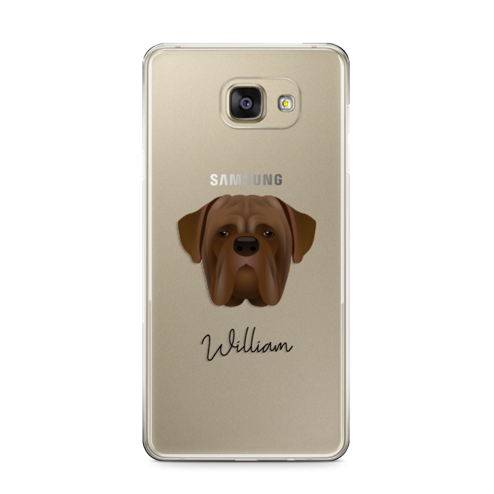 Dogue de Bordeaux Personalised Samsung Galaxy A9 2016 Case on gold phone