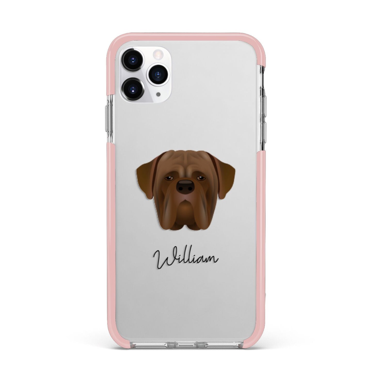 Dogue de Bordeaux Personalised iPhone 11 Pro Max Impact Pink Edge Case