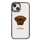 Dogue de Bordeaux Personalised iPhone 13 Black Impact Case on Silver phone