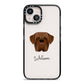 Dogue de Bordeaux Personalised iPhone 13 Black Impact Case on Silver phone
