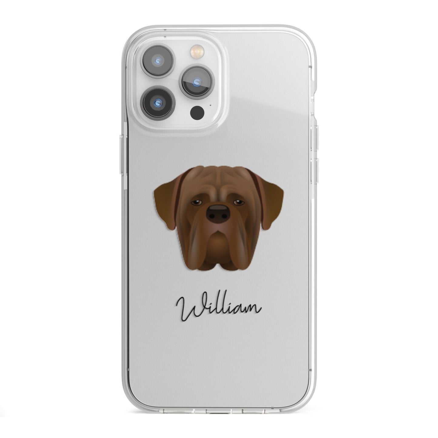 Dogue de Bordeaux Personalised iPhone 13 Pro Max TPU Impact Case with White Edges
