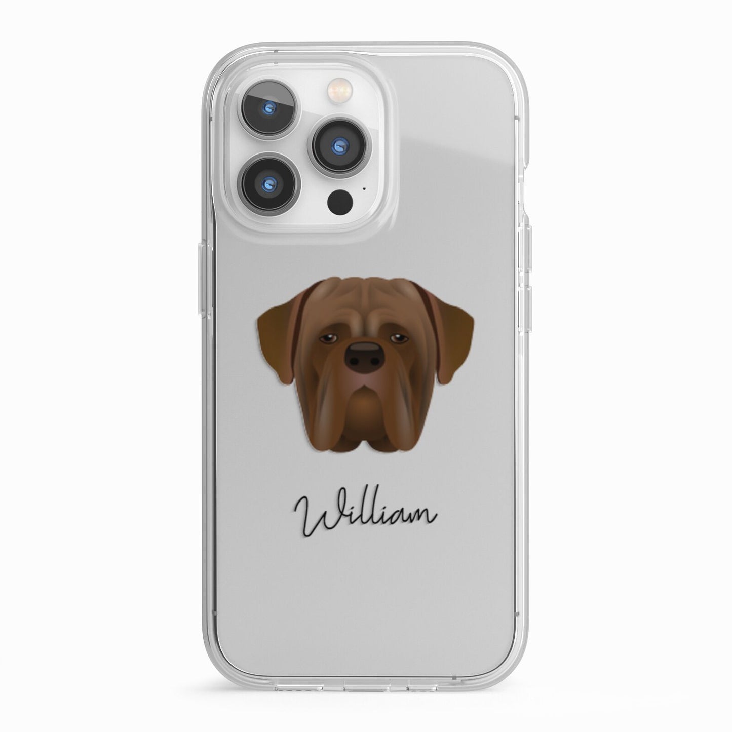 Dogue de Bordeaux Personalised iPhone 13 Pro TPU Impact Case with White Edges