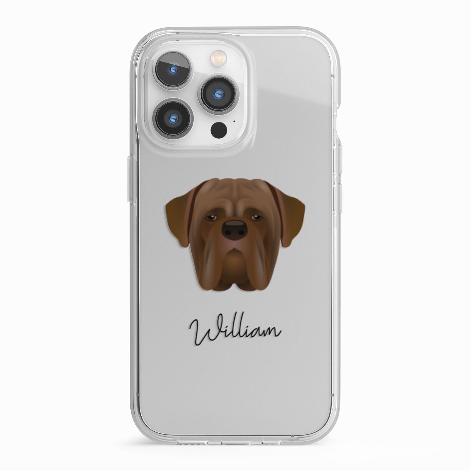 Dogue de Bordeaux Personalised iPhone 13 Pro TPU Impact Case with White Edges