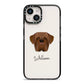 Dogue de Bordeaux Personalised iPhone 14 Black Impact Case on Silver phone