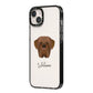 Dogue de Bordeaux Personalised iPhone 14 Plus Black Impact Case Side Angle on Silver phone