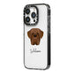 Dogue de Bordeaux Personalised iPhone 14 Pro Black Impact Case Side Angle on Silver phone
