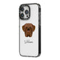 Dogue de Bordeaux Personalised iPhone 14 Pro Max Black Impact Case Side Angle on Silver phone