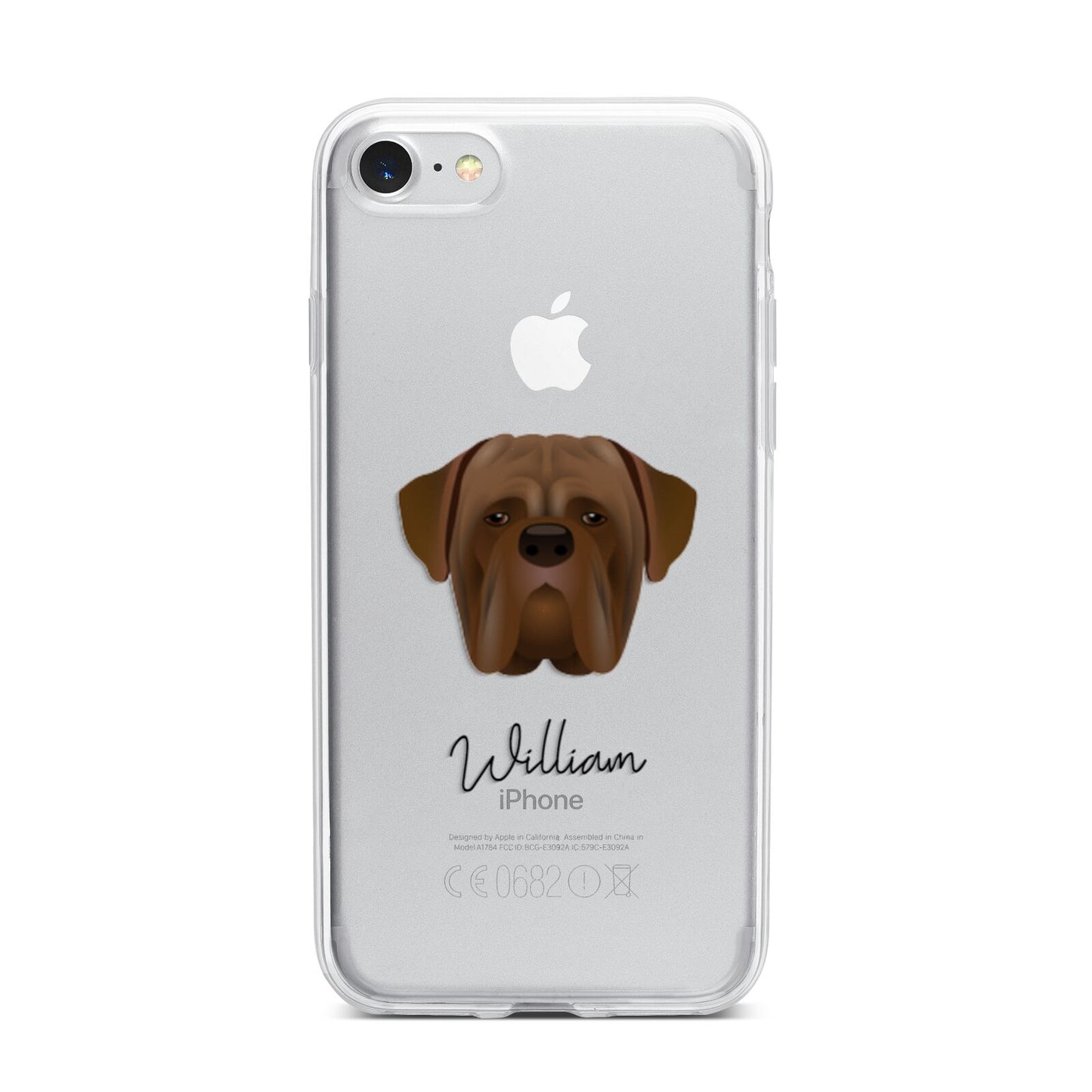 Dogue de Bordeaux Personalised iPhone 7 Bumper Case on Silver iPhone