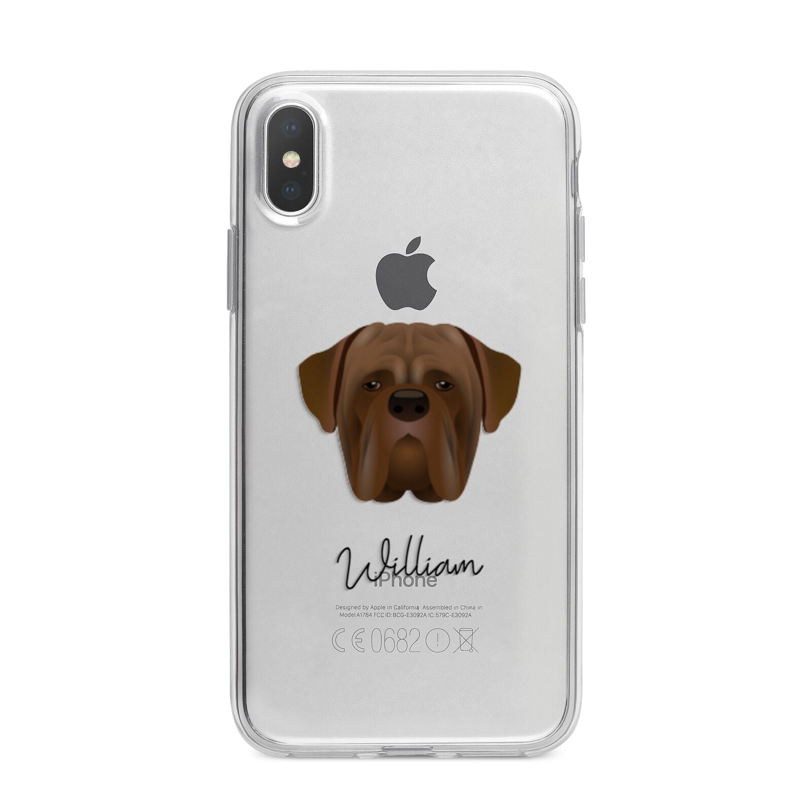Dogue de Bordeaux Personalised iPhone X Bumper Case on Silver iPhone Alternative Image 1