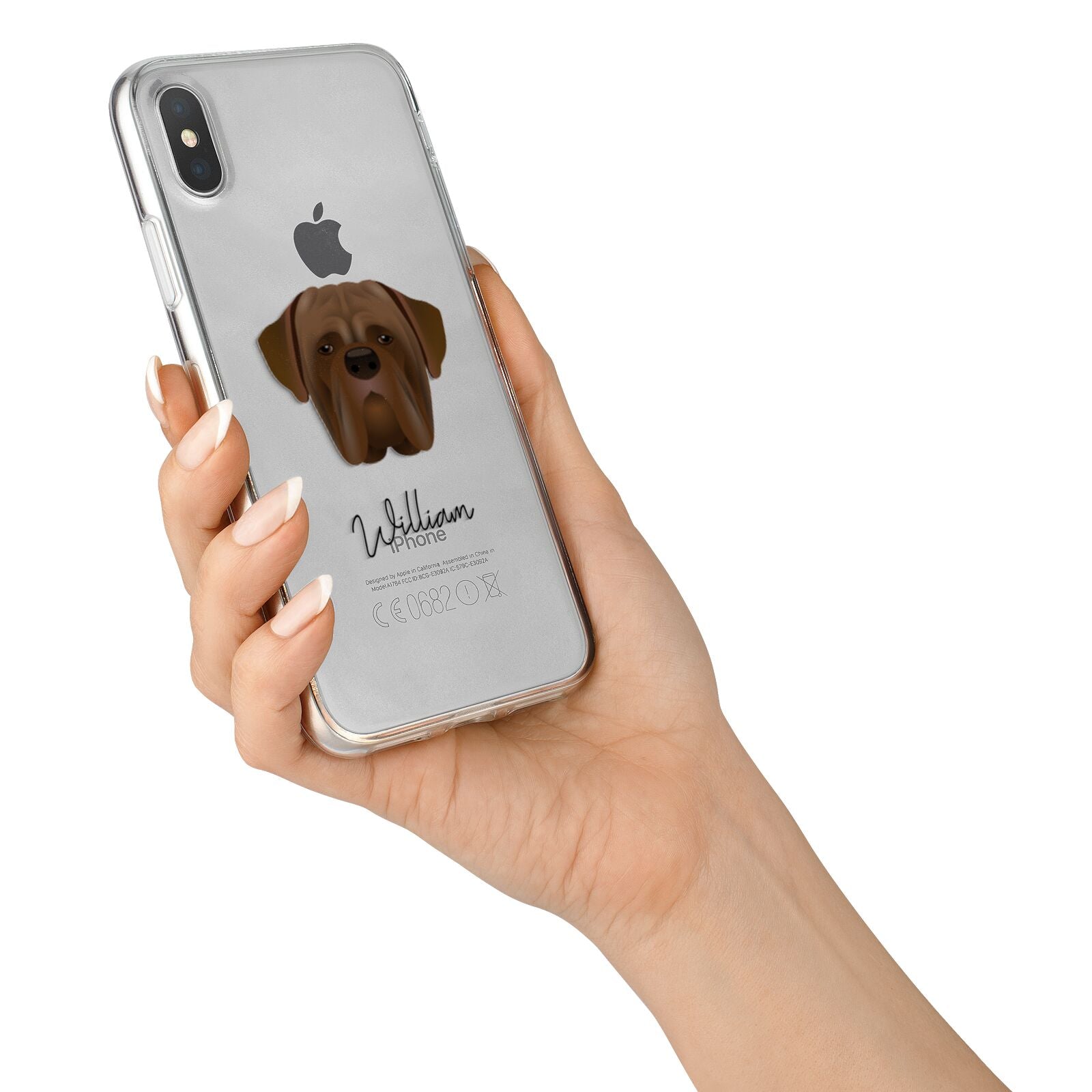 Dogue de Bordeaux Personalised iPhone X Bumper Case on Silver iPhone Alternative Image 2