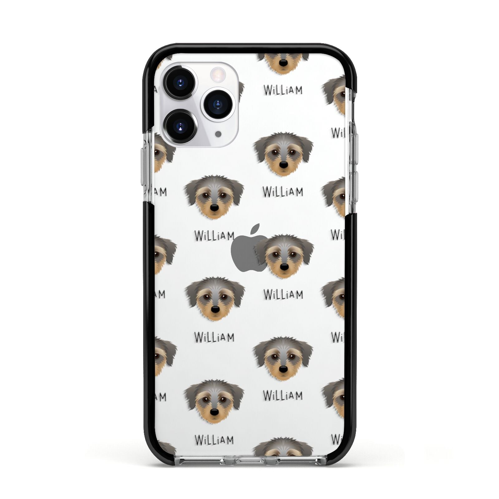 Dorkie Icon with Name Apple iPhone 11 Pro in Silver with Black Impact Case