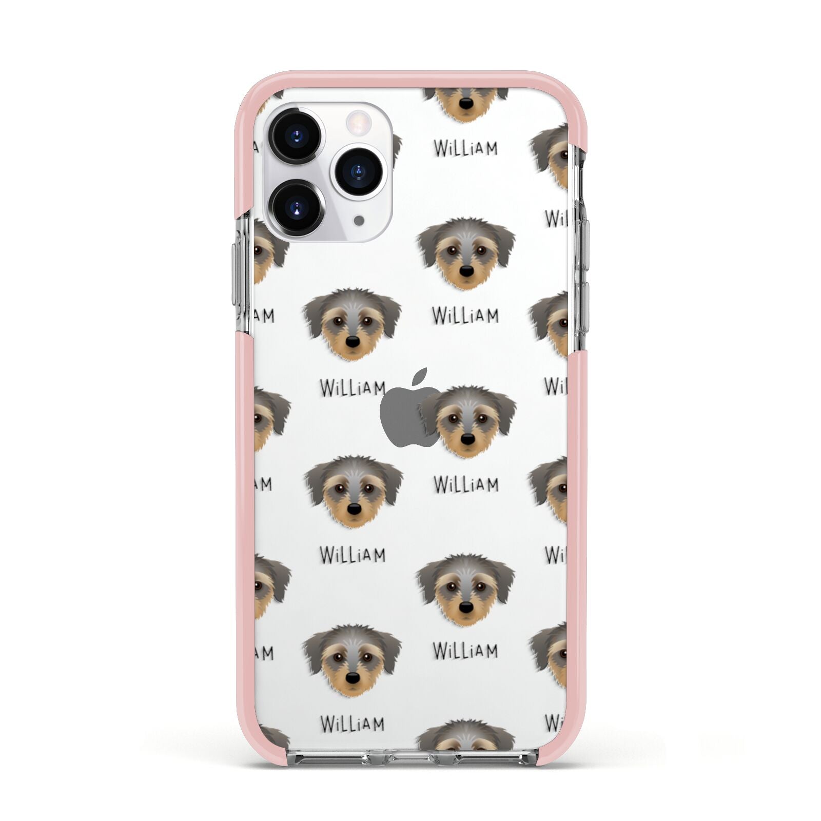 Dorkie Icon with Name Apple iPhone 11 Pro in Silver with Pink Impact Case