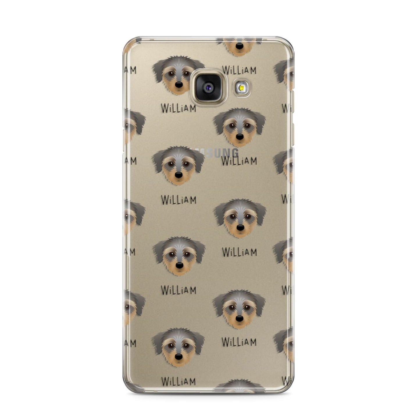 Dorkie Icon with Name Samsung Galaxy A3 2016 Case on gold phone
